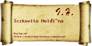 Iczkovits Heléna névjegykártya